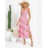 imageGRACE KARIN Womens 2025 Summer Beach Dress Boho Floral Dresses Spaghetti Strap Halter V Neck Flowy Maxi Long SundressPink White Floral