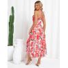 imageGRACE KARIN Womens 2025 Summer Beach Dress Boho Floral Dresses Spaghetti Strap Halter V Neck Flowy Maxi Long SundressRed Green Floral