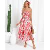 imageGRACE KARIN Womens 2025 Summer Beach Dress Boho Floral Dresses Spaghetti Strap Halter V Neck Flowy Maxi Long SundressRed Green Floral