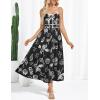 imageGRACE KARIN Womens 2025 Summer Casual Floral Boho Dress Spaghetti Strap Flowy Beach Maxi DressesBlack