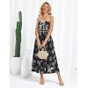 imageGRACE KARIN Womens 2025 Summer Casual Floral Boho Dress Spaghetti Strap Flowy Beach Maxi DressesBlack