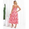 imageGRACE KARIN Womens 2025 Summer Casual Floral Boho Dress Spaghetti Strap Flowy Beach Maxi DressesPink Red