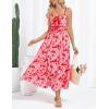 imageGRACE KARIN Womens 2025 Summer Casual Floral Boho Dress Spaghetti Strap Flowy Beach Maxi DressesPink Red
