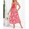 imageGRACE KARIN Womens 2025 Summer Casual Floral Boho Dress Spaghetti Strap Flowy Beach Maxi DressesPink Red