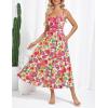 imageGRACE KARIN Womens 2025 Summer Casual Floral Boho Dress Spaghetti Strap Flowy Beach Maxi DressesPink Yellow