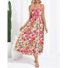 imageGRACE KARIN Womens 2025 Summer Casual Floral Boho Dress Spaghetti Strap Flowy Beach Maxi DressesPink Yellow