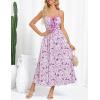 imageGRACE KARIN Womens 2025 Summer Casual Floral Boho Dress Spaghetti Strap Flowy Beach Maxi DressesPurple
