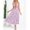 imageGRACE KARIN Womens 2025 Summer Casual Floral Boho Dress Spaghetti Strap Flowy Beach Maxi DressesPurple