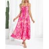 imageGRACE KARIN Womens 2025 Summer Casual Floral Boho Dress Spaghetti Strap Flowy Beach Maxi DressesRose Red