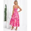 imageGRACE KARIN Womens 2025 Summer Casual Floral Boho Dress Spaghetti Strap Flowy Beach Maxi DressesRose Red