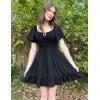 imageGRACE KARIN Womens 2025 Summer Dresses Tie Front Smocked Babydoll Short Ruffle Sleeve Mini Dress Boho Vacation Beach SundressBlack
