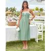 imageGRACE KARIN Womens 2025 Summer Spaghetti Strap Midi Dress Square Neck A Line Flowy Dress Tie Front Beach SundressGray Sage Green