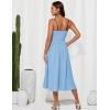 imageGRACE KARIN Womens 2025 Summer Spaghetti Strap Midi Dress Square Neck A Line Flowy Dress Tie Front Beach SundressLight Haze Blue