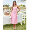 imageGRACE KARIN Womens 2025 Summer Spaghetti Strap Midi Dress Square Neck A Line Flowy Dress Tie Front Beach SundressPink