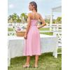 imageGRACE KARIN Womens 2025 Summer Spaghetti Strap Midi Dress Square Neck A Line Flowy Dress Tie Front Beach SundressPink