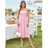 imageGRACE KARIN Womens 2025 Summer Spaghetti Strap Midi Dress Square Neck A Line Flowy Dress Tie Front Beach SundressPink