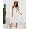 imageGRACE KARIN Womens 2025 Summer Spaghetti Strap Midi Dress Square Neck A Line Flowy Dress Tie Front Beach SundressWhite