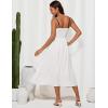 imageGRACE KARIN Womens 2025 Summer Spaghetti Strap Midi Dress Square Neck A Line Flowy Dress Tie Front Beach SundressWhite