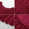 imageGRACE KARIN Womens Sleeveless Casual Summer Smocked Waist Tiered Maxi Patchwork Crochet Aline Flowy DressesDark Red
