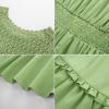 imageGRACE KARIN Womens Sleeveless Casual Summer Smocked Waist Tiered Maxi Patchwork Crochet Aline Flowy DressesGreen