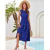 imageGRACE KARIN Womens Sleeveless Casual Summer Smocked Waist Tiered Maxi Patchwork Crochet Aline Flowy DressesRoyal Blue