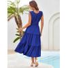 imageGRACE KARIN Womens Sleeveless Casual Summer Smocked Waist Tiered Maxi Patchwork Crochet Aline Flowy DressesRoyal Blue
