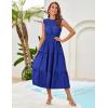 imageGRACE KARIN Womens Sleeveless Casual Summer Smocked Waist Tiered Maxi Patchwork Crochet Aline Flowy DressesRoyal Blue