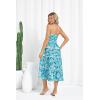 imageGRACE KARIN Womens Strapless Tube Tops Dress 2025 Summer Smocked Tiered Floral Dress Beach Casual Maxi Dress with PocketBlue White Floral