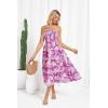 imageGRACE KARIN Womens Strapless Tube Tops Dress 2025 Summer Smocked Tiered Floral Dress Beach Casual Maxi Dress with PocketPurple White Floral