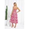 imageGRACE KARIN Womens Strapless Tube Tops Dress 2025 Summer Smocked Tiered Floral Dress Beach Casual Maxi Dress with PocketRed Pink Floral