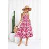 imageGRACE KARIN Womens Strapless Tube Tops Dress 2025 Summer Smocked Tiered Floral Dress Beach Casual Maxi Dress with PocketRed Pink Floral