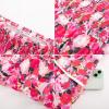 imageGRACE KARIN Womens Strapless Tube Tops Dress 2025 Summer Smocked Tiered Floral Dress Beach Casual Maxi Dress with PocketRed Pink Floral