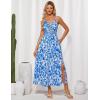 imageGRACE KARIN Womens Summer Spaghetti Strap Maxi Dress Smocked Floral A line Dress Sleeveless Boho Beach Sundress with PocketsBlue Floral