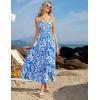 imageGRACE KARIN Womens Summer Spaghetti Strap Maxi Dress Smocked Floral A line Dress Sleeveless Boho Beach Sundress with PocketsBlue Floral