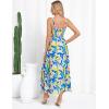 imageGRACE KARIN Womens Summer Spaghetti Strap Maxi Dress Smocked Floral A line Dress Sleeveless Boho Beach Sundress with PocketsBlue Yellow Floral