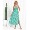 imageGRACE KARIN Womens Summer Spaghetti Strap Maxi Dress Smocked Floral A line Dress Sleeveless Boho Beach Sundress with PocketsGreen Floral