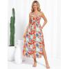 imageGRACE KARIN Womens Summer Spaghetti Strap Maxi Dress Smocked Floral A line Dress Sleeveless Boho Beach Sundress with PocketsGreen Red Floral