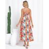 imageGRACE KARIN Womens Summer Spaghetti Strap Maxi Dress Smocked Floral A line Dress Sleeveless Boho Beach Sundress with PocketsGreen Red Floral