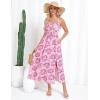 imageGRACE KARIN Womens Summer Spaghetti Strap Maxi Dress Smocked Floral A line Dress Sleeveless Boho Beach Sundress with PocketsPink Floral