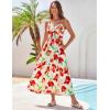 imageGRACE KARIN Womens Summer Spaghetti Strap Maxi Dress Smocked Floral A line Dress Sleeveless Boho Beach Sundress with PocketsRed Floral