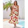 imageGRACE KARIN Womens Summer Spaghetti Strap Maxi Dress Smocked Floral A line Dress Sleeveless Boho Beach Sundress with PocketsRed Floral