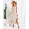 imageGRACE KARIN Womens Summer Spaghetti Strap Maxi Dress Smocked Floral A line Dress Sleeveless Boho Beach Sundress with PocketsYellow Floral