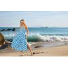 imageGRACE KARIN Womens Summer Strapless Dress Smocked Casual Beach Party Long Maxi Dresses with PocketsBlue