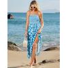 imageGRACE KARIN Womens Summer Strapless Dress Smocked Casual Beach Party Long Maxi Dresses with PocketsBlue