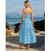 imageGRACE KARIN Womens Summer Strapless Dress Smocked Casual Beach Party Long Maxi Dresses with PocketsBlue