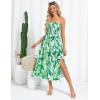 imageGRACE KARIN Womens Summer Strapless Dress Smocked Casual Beach Party Long Maxi Dresses with PocketsGreen