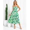 imageGRACE KARIN Womens Summer Strapless Dress Smocked Casual Beach Party Long Maxi Dresses with PocketsGreen
