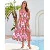 imageGRACE KARIN Womens Summer Strapless Dress Smocked Casual Beach Party Long Maxi Dresses with PocketsGreen Pink