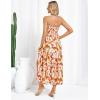 imageGRACE KARIN Womens Summer Strapless Dress Smocked Casual Beach Party Long Maxi Dresses with PocketsOrange