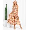 imageGRACE KARIN Womens Summer Strapless Dress Smocked Casual Beach Party Long Maxi Dresses with PocketsOrange